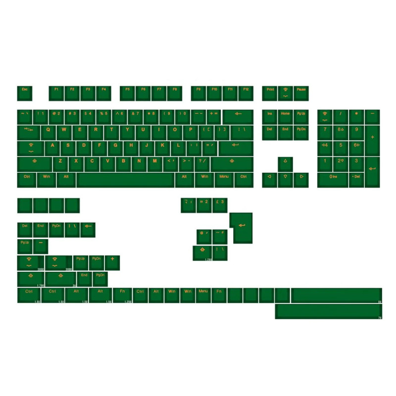 Tai-Hao ABS 149 Keys Cubic Double Shot Backlit Keycaps - Green - مفاتيح